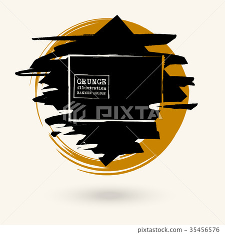 Black ink round stroke on white 35456576