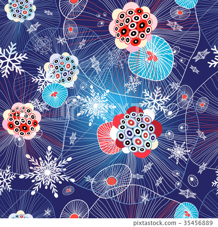 Abstract winter pattern with snowflakes Abstract winter pattern with snowflakes 35456889
