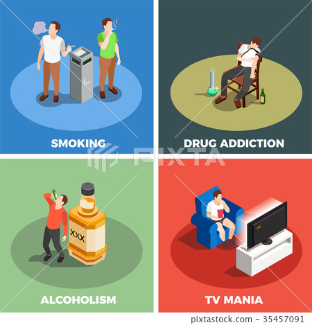 Addictions Isometric Design Concept 35457091