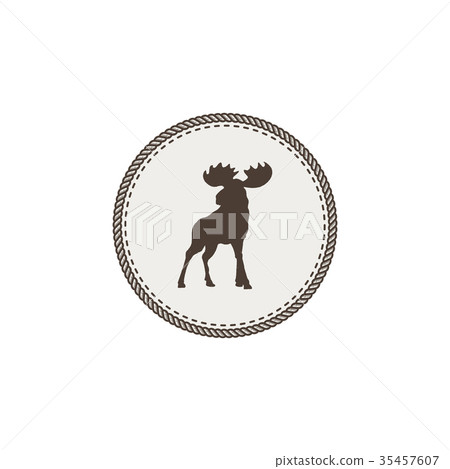 moose icon. Wild animal patch dsign. Stock moose icon. Wild animal patch dsign. Stock 35457607