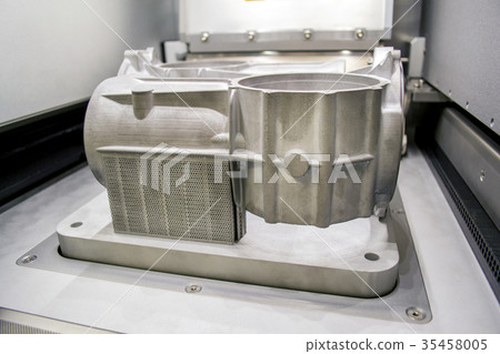 Model with supports created in laser sintering 35458005