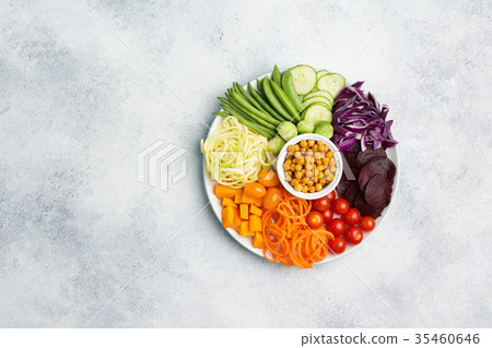 Ingredients for vegetarian snack buddha bowl Ingredients for vegetarian snack buddha bowl 35460646