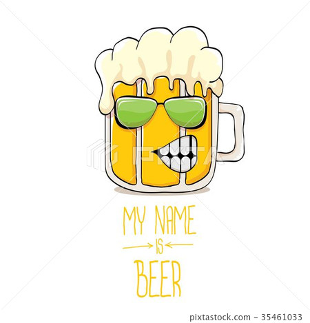 vector cartoon funky beer glass character with vector cartoon funky beer glass character with 35461033