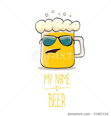 vector cartoon funky beer glass character with vector cartoon funky beer glass character with 35461129