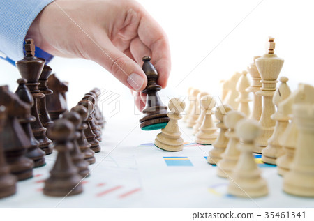 Chess financial business strategy concept. 35461341