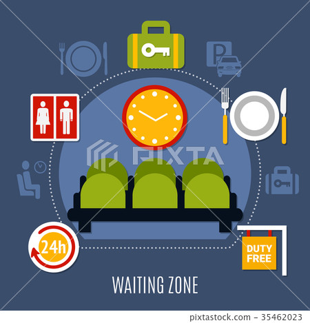 .Airport Waiting Zone Flat Poster .Airport Waiting Zone Flat Poster 35462023