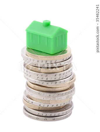 House on the top of the euro coins House on the top of the euro coins 35462241