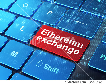 Blockchain concept: Ethereum Exchange on computer Blockchain concept: Ethereum Exchange on computer 35463326