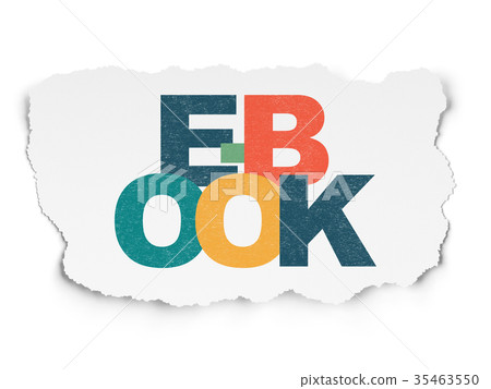 Studying concept: E-Book on Torn Paper background Studying concept: E-Book on Torn Paper background 35463550