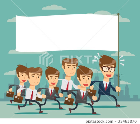 Running man with flag, vector Running man with flag, vector 35463870
