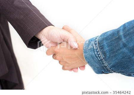 Hands shake of businessmen  on isolated white 35464242