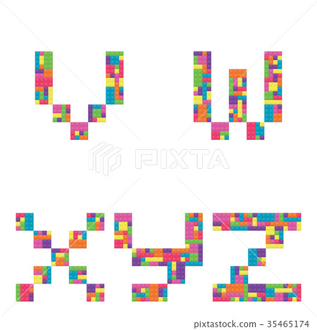 V, w, x, y, z lowercase letter from building block V, w, x, y, z lowercase letter from building block 35465174