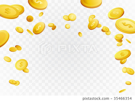 Fortune golden dollar coin fly reward background 35466354