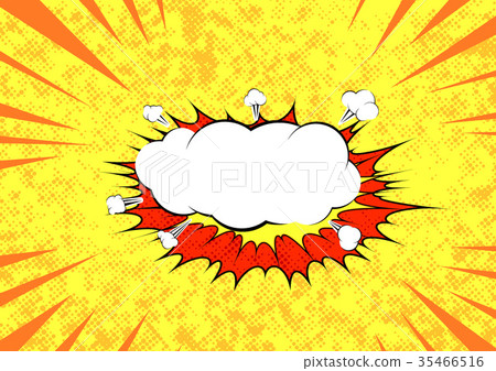 Pop art graphic explosion speed cloud bright retro 35466516