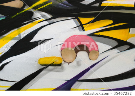 Graffiti on a fence. Graffiti on a fence. 35467282