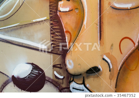 Graffiti on a fence. Graffiti on a fence. 35467352