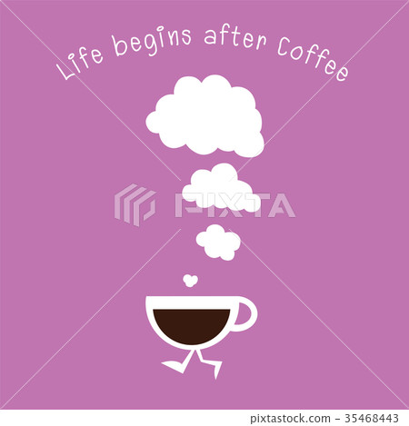 coffee and cloud with lettering .coffee quote coffee and cloud with lettering .coffee quote 35468443