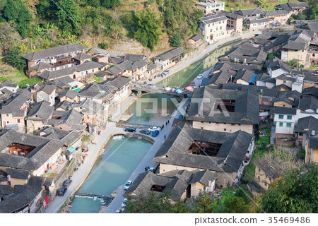 世界遺產福建土樓寶塔村,中國福建省南苑縣 世界遺產福建土樓寶塔村,中國福建省南苑縣 35469486