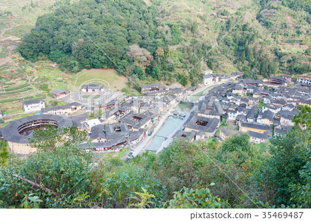 世界遺產福建土樓寶塔村,中國福建省南苑縣 世界遺產福建土樓寶塔村,中國福建省南苑縣 35469487