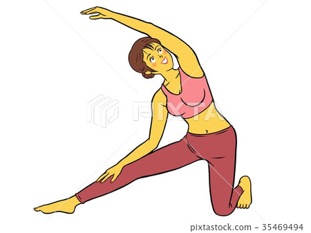 30s women doing diet yoga 35469494