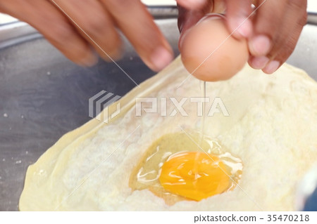 Making of dessert sweet roti Making of dessert sweet roti 35470218