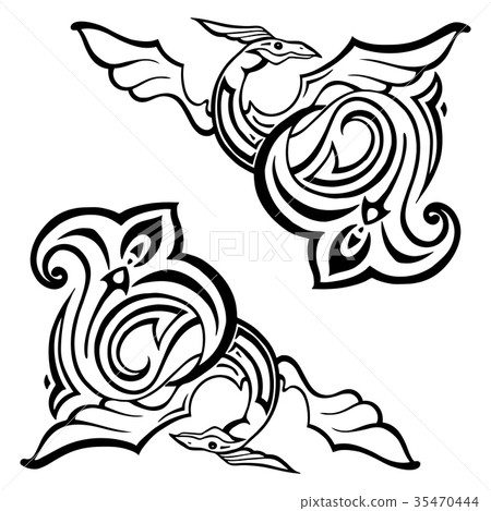 Dragon. Traditional Vector illustration. Ethnic 35470444