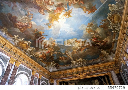 Versailles Palace 10 Ceiling Painting Stock Photo