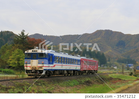 Tadami line of autumn leaves 35471212