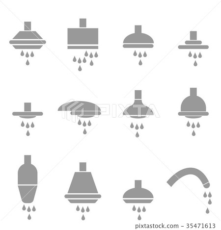 Shower heads faucet icon catalogue., Vector 35471613