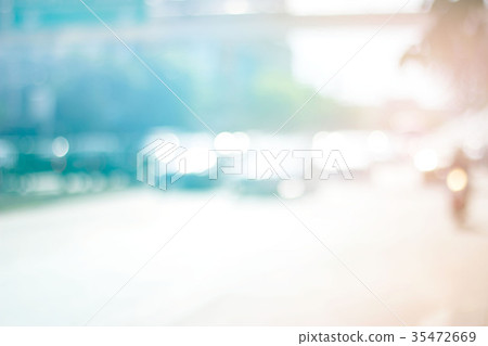 Blurred cars on street in morning for background 35472669
