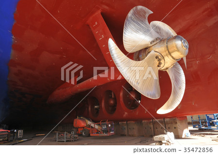 Big ship under repairing in shipyard Big ship under repairing in shipyard 35472856