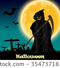 Halloween night background 35473718