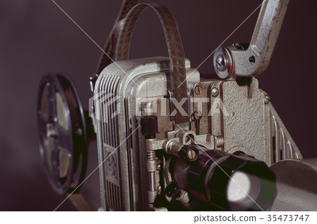 Close-up of an old film projector. Close-up of an old film projector. 35473747