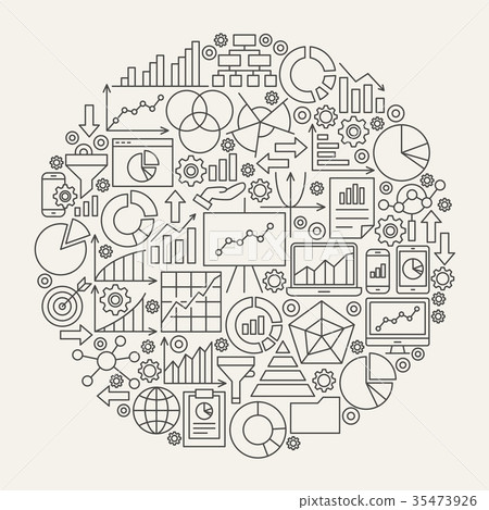 Business Diagram Line Icons Circle Business Diagram Line Icons Circle 35473926