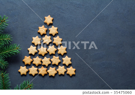 Christmas or New Year tree made with cookies 35475060