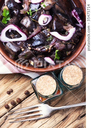 Snack from pickled mushrooms Snack from pickled mushrooms 35475714