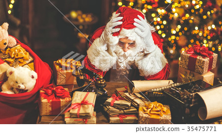 Santa Claus was tired under stress Santa Claus was tired under stress 35475771
