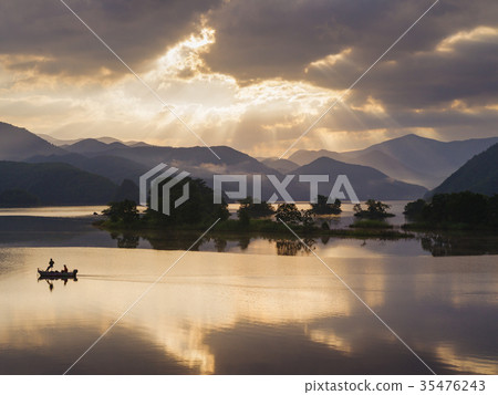 Morning of Akimoto lake Morning of Akimoto lake 35476243