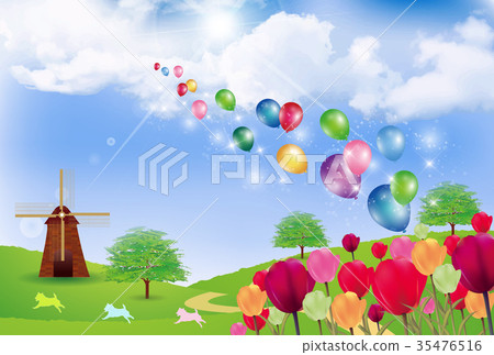 New year's card tulip background New year's card tulip background 35476516