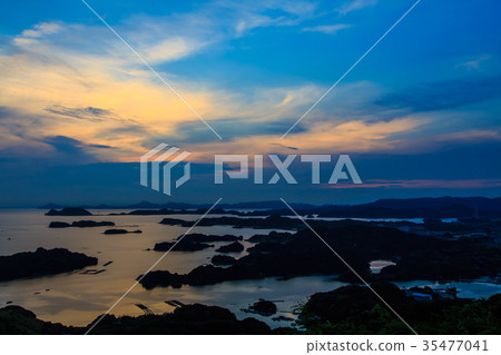 Kujukushima sunset from Ishidake Observatory 35477041
