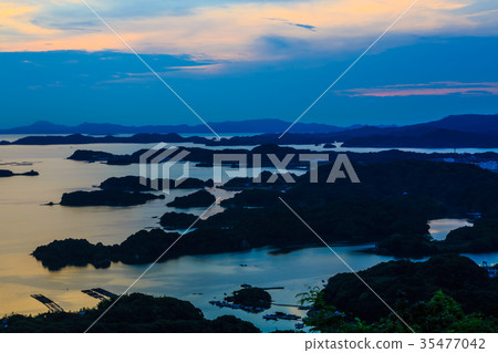 Kujukushima sunset from Ishidake Observatory 35477042
