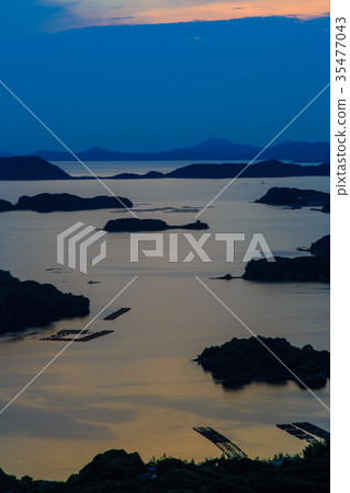 Kujukushima sunset from Ishidake Observatory 35477043
