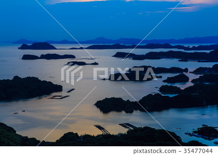 Kujukushima sunset from Ishidake Observatory 35477044