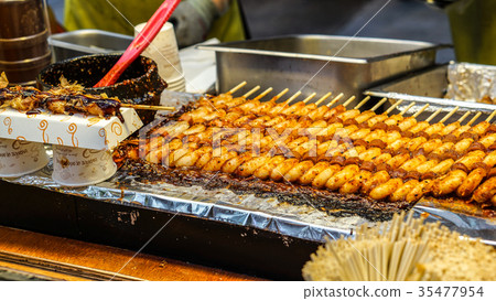 Red spicy rice cake, korean food.  35477954