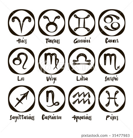 Zodiac icon set vector sign 35477983