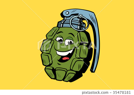 grenade cute smiley face character 35478181