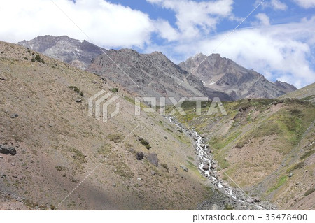 Rugged mountain range of the Andes seen from Riojancal, mountainous area in central South America Chile Rugged mountain range of the Andes seen from Riojancal, mountainous area in central South America Chile 35478400