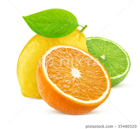 Isolated citrus fruits isolated on white Isolated citrus fruits isolated on white 35480320
