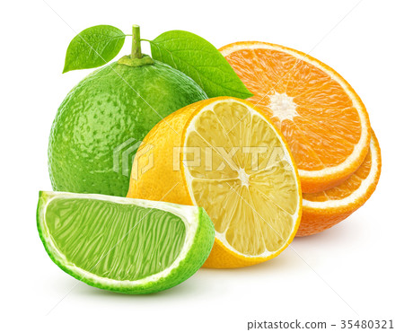 Isolated citrus fruits isolated on white 35480321