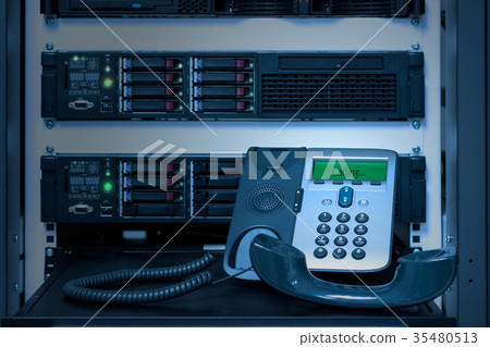 VOIP Phone (IP Phone) in data center room 35480513